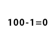 100-1=0
